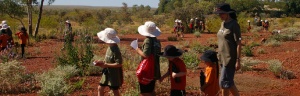 Youth exploring the Pannawonica Trail in the Pilbara region of WA. 